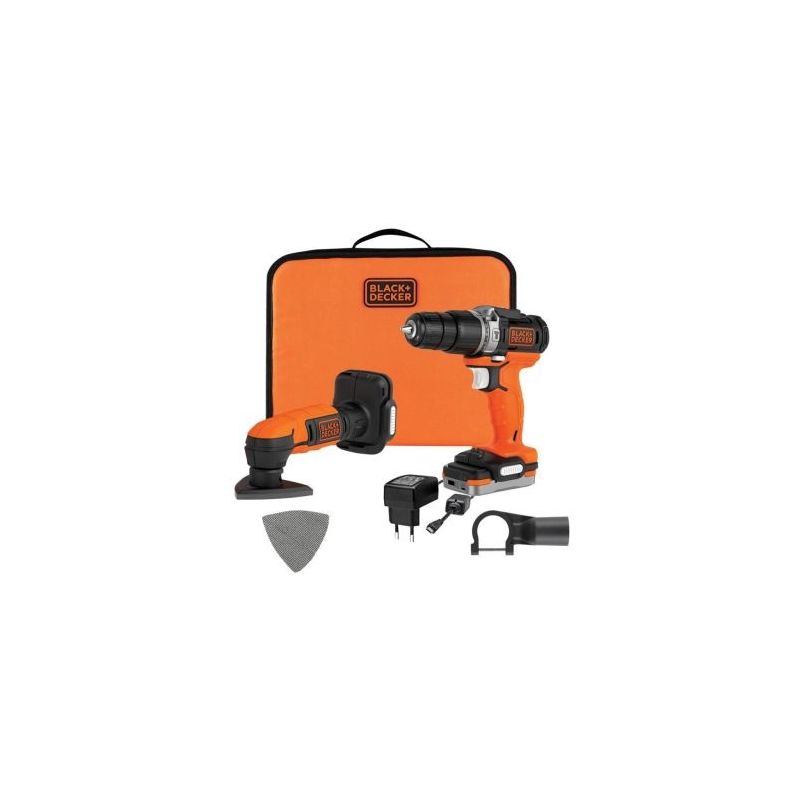 00404493-1.jpg Black+Decker BDCK121S1S Σετ Κρουστικού Δραπανοκατσάβιδου Και Τριβείου 12V - Image 1