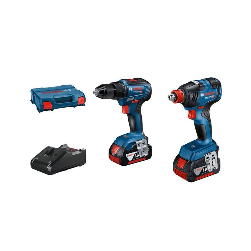 00108481-1-1.jpg Bosch 06019J2208 Σετ Δραπανοκατσάβιδο & Μπουλονόκλειδο 18V 2x4Ah Θήκη - Image 1