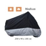 OEM CD-067 Αδιάβροχη Κουκούλα Μηχανής Medium 200x90x100cm Μαύρη/Ασημί