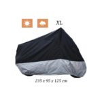 OEM CD-069 Αδιάβροχη Κουκούλα Μηχανής XLarge 235 x 95 x 125cm Μαύρη/Ασημί